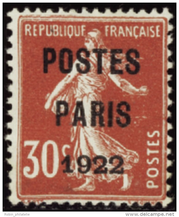 N°32 30c Semeuse Postes Paris 1922"  " Qualité:(*) Cote:200&euro; - Autres & Non Classés