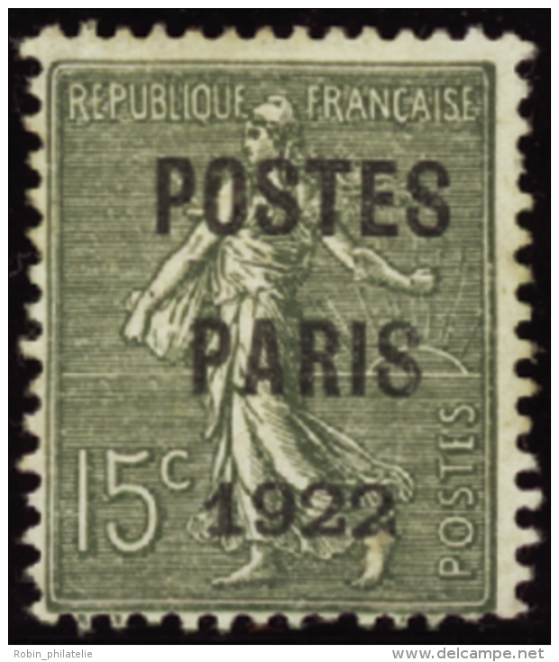 N°31 15c Semeuse Lignée Postes Paris 1922"  " Qualité:(*) Cote:500&euro; - Altri & Non Classificati