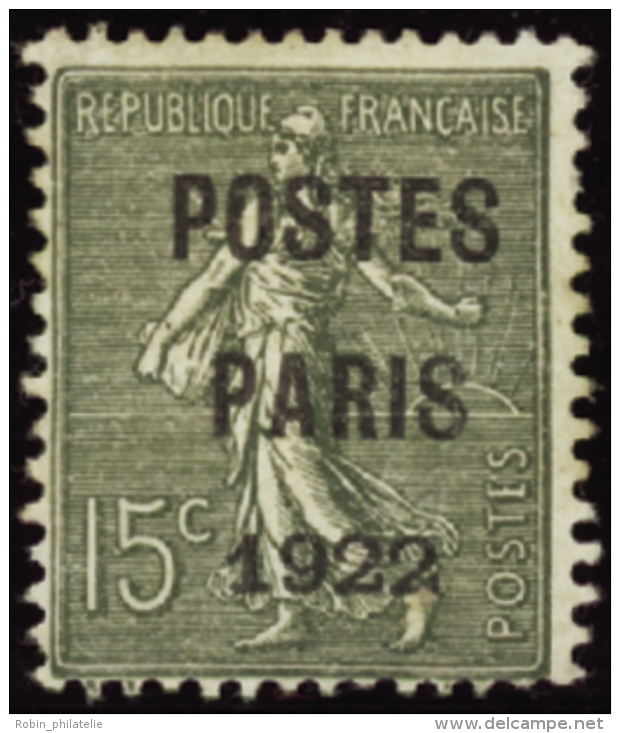 N°31 15c Semeuse Lignée Postes Paris 1922"  " Qualité:(*) Cote:500&euro; - Other & Unclassified