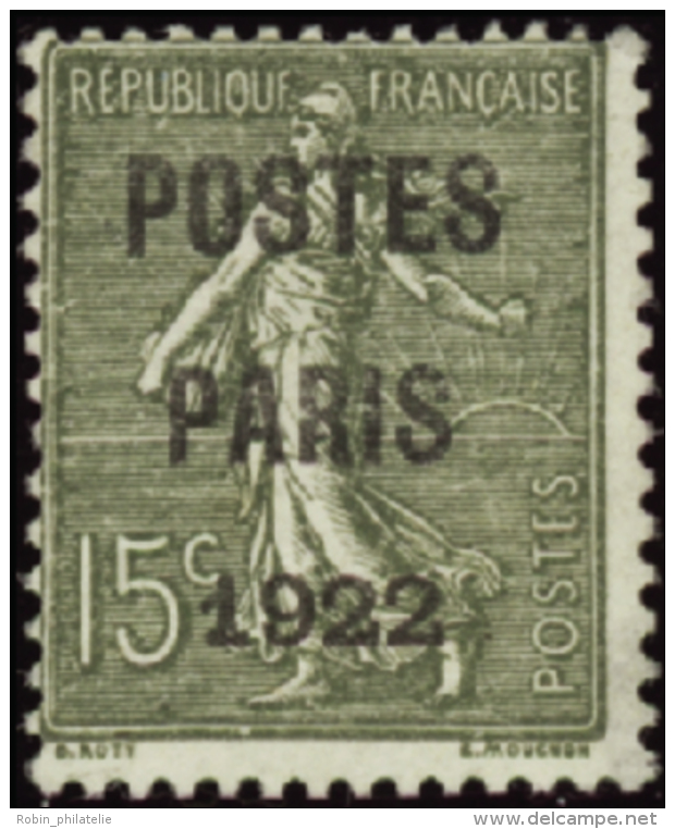 N°31 15c Semeuse Lignée Postes Paris 1922"  " Qualité:(*) Cote:450&euro; - Autres & Non Classés