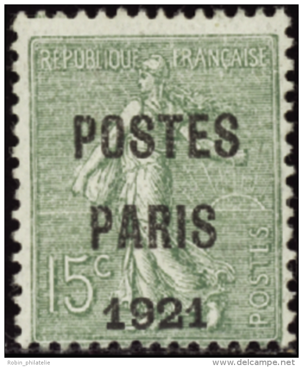 N°28 15c Semeuse Lignée Postes Paris 1921"  " Qualité:(*) Cote:200&euro; - Other & Unclassified