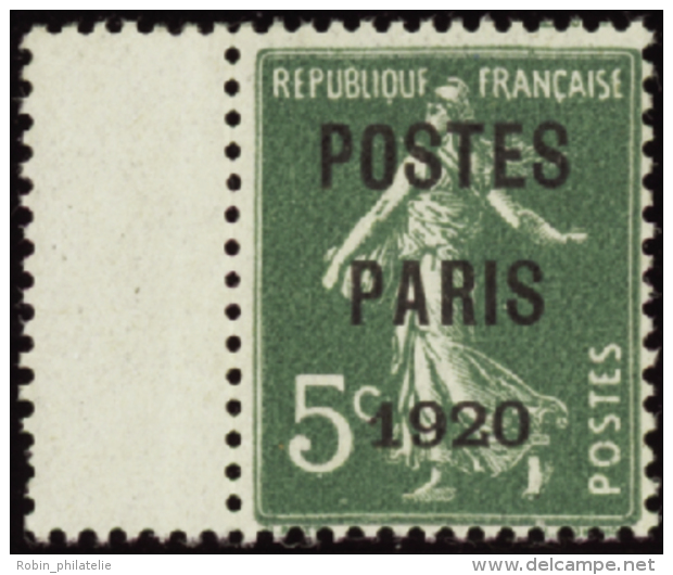 N°24 5c Semeuse Vert Postes Paris 1920" Bdf  " Qualité:** Cote:850&euro; - Altri & Non Classificati