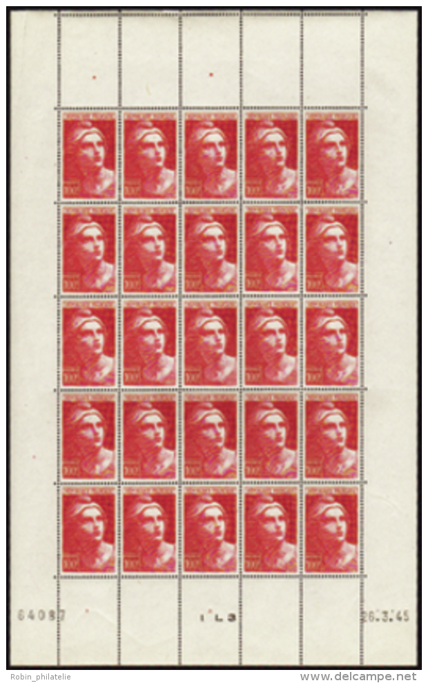 N°733 100F M. De Gandon Feuille De 25 Timbres CD 26.3.45   Qualité:** Cote:387&euro; - Other & Unclassified