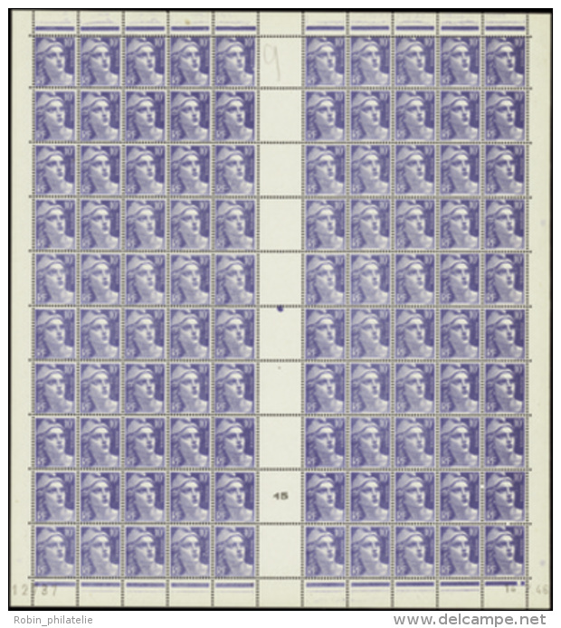 N°723 10f Marianne De Gandon Feuille De 100t CD 14-2-46   Qualité:** Cote:200&euro; - Other & Unclassified