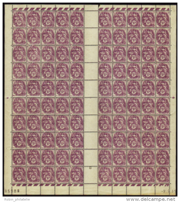 N°233 10c Blanc Feuille De 100 Timbres CD 2.2.31 (pli Sur 5 Ex)   Qualité:** Cote:765&euro; - Other & Unclassified