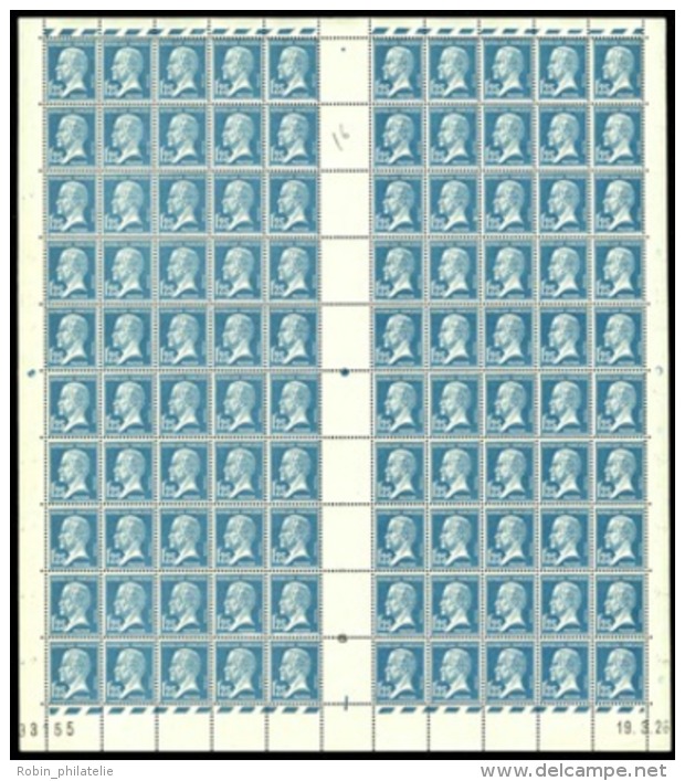 N°180 1f25 Pasteur Feuille De 100 Timbres CD 19-3-26   Qualité:** Cote:5100&euro; - Other & Unclassified