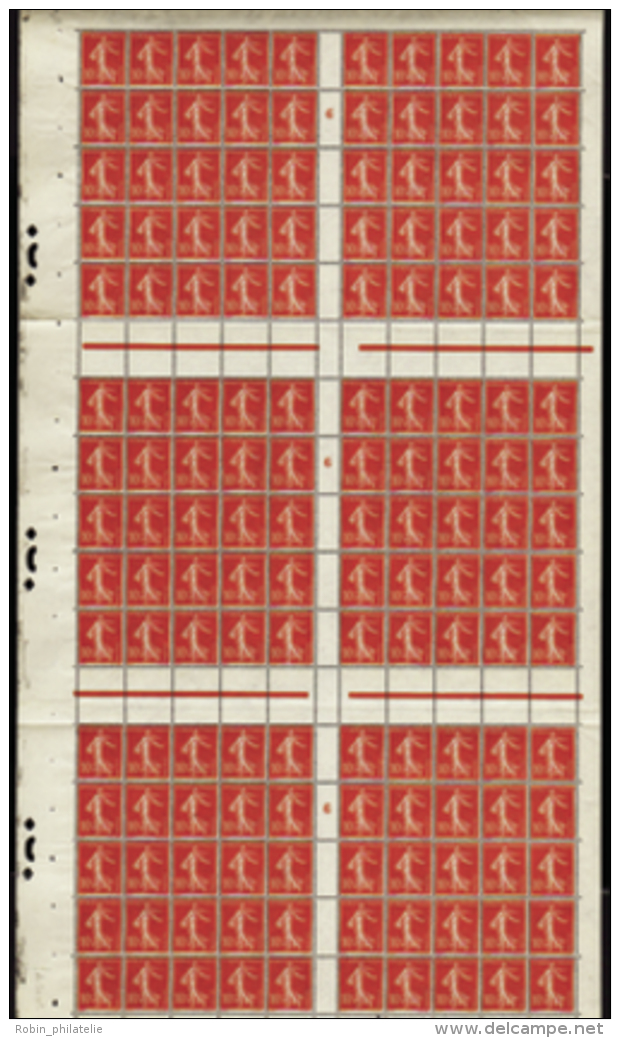 N°135 10c Semeuse Chiffres Maigres Feuille De 150t Mill 6   Qualité:** Cote:5250&euro; - Altri & Non Classificati