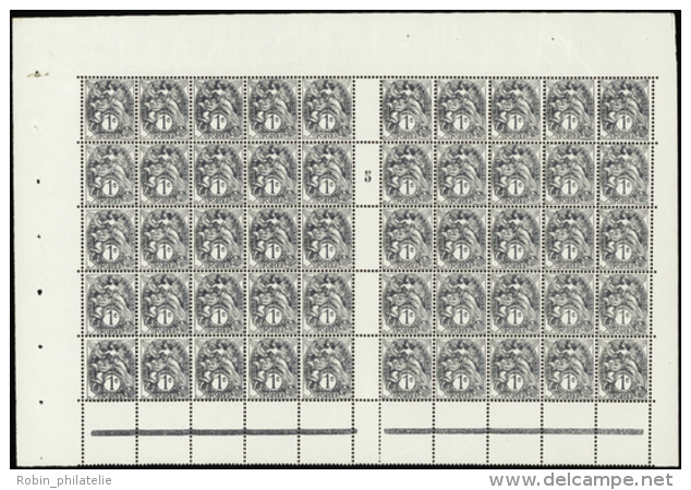 N°107 1c Ardoise Feuille De 50t Mill 5 (papier épais) IB (1exIA)   Qualité:** Cote:-100&euro; - Other & Unclassified