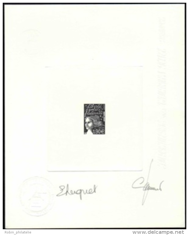 N°3575 1,90&euro; Marianne De Luquet épreuve D'artiste En Noir   Qualité: Cote:.....&euro; - Altri & Non Classificati