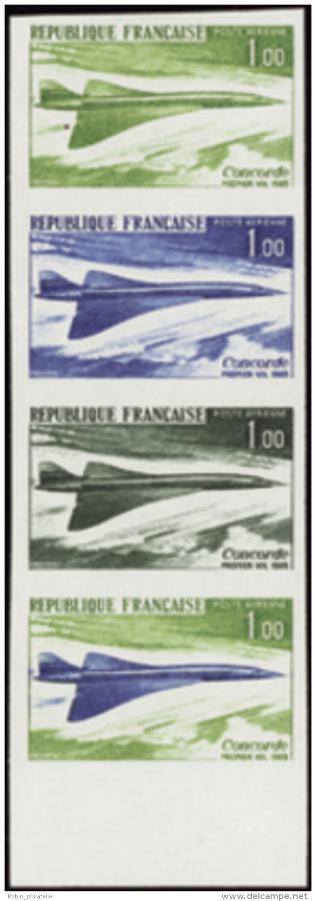N°43 1,00 Concorde Bande De 4 Dont 1 Multicolore   Qualité:** Cote:975&euro; - Otros & Sin Clasificación
