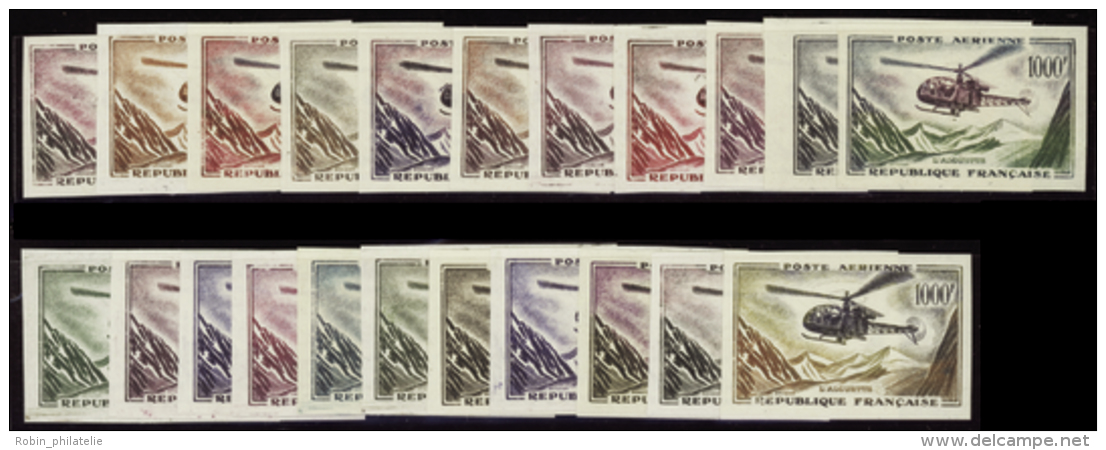 N°37 1000f Alouette Collection 22 Essais Dont 14 Multicolores   Qualité:** Cote:5640&euro; - Altri & Non Classificati