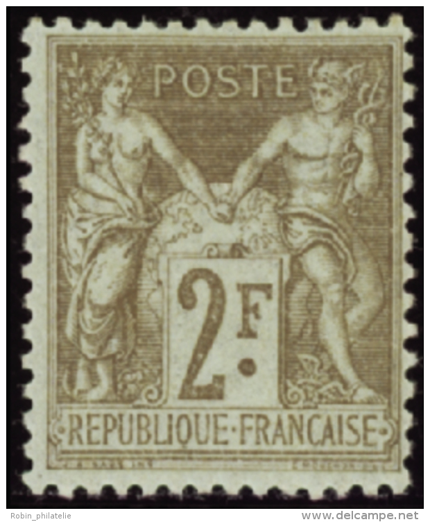 N°105 2f Bistre Sur Azuré   Qualité:* Cote:200&euro; - Autres & Non Classés