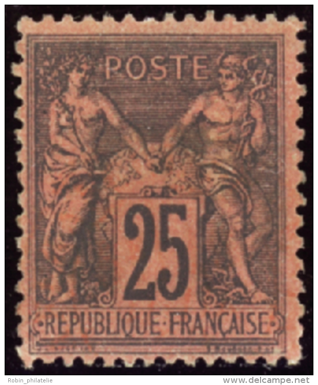 N°91 25c Noir Sur Rouge   Qualité:* Cote:1500&euro; - Other & Unclassified