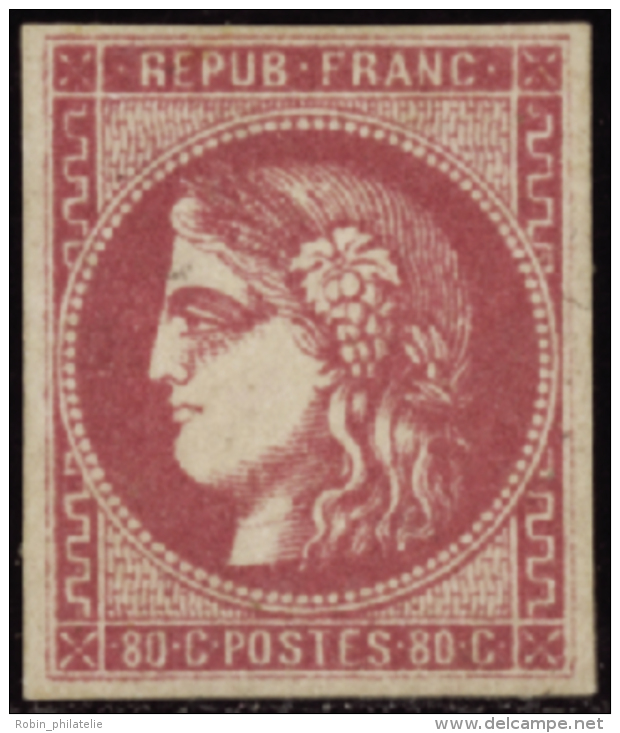 N°49 80c Rose   Qualité:* Cote:725&euro; - Autres & Non Classés