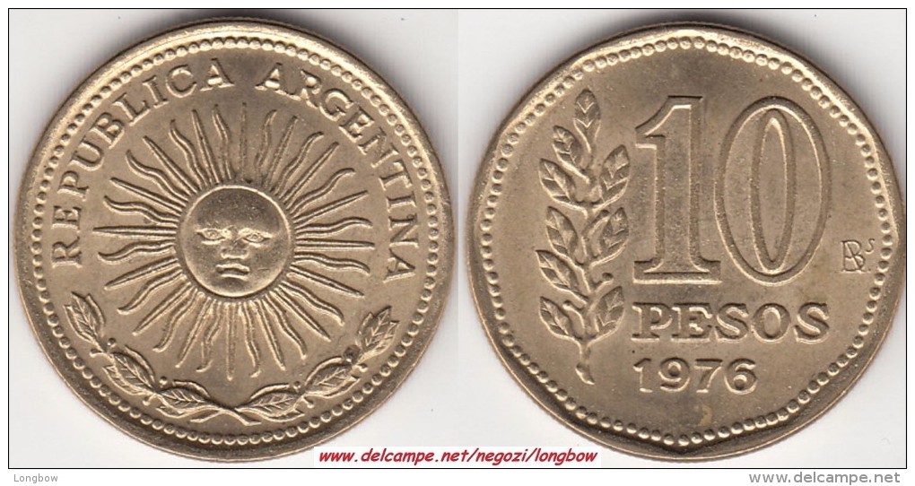 Argentina 10 Pesos 1976 KM#72 - Used - Argentina