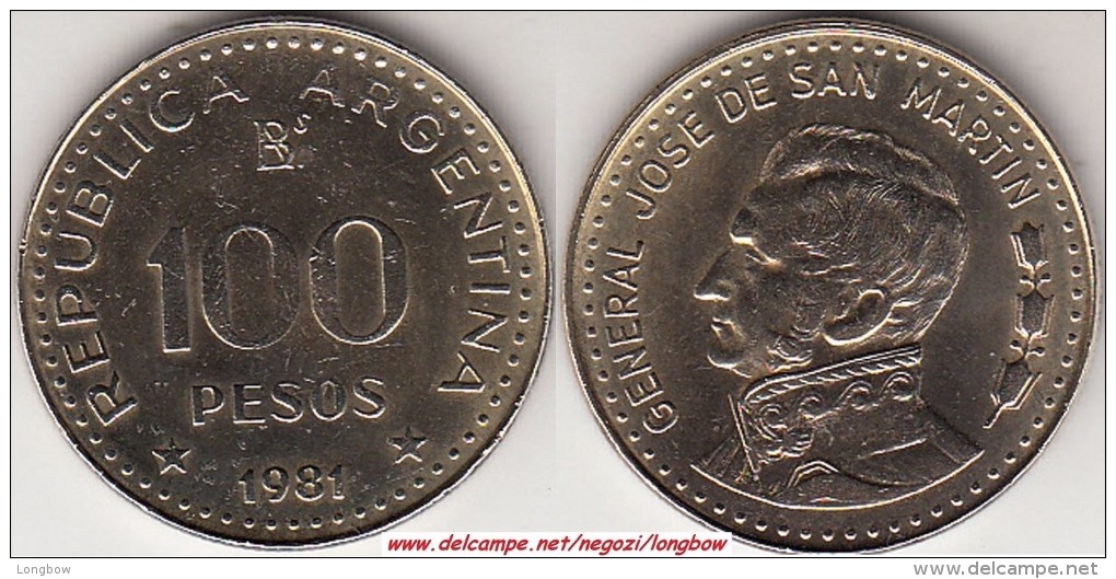 Argentina 100 Pesos 1981 KM#85a - Used - Argentina