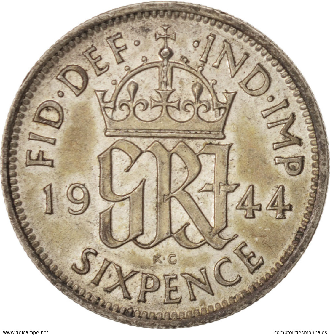 Monnaie, Grande-Bretagne, George VI, 6 Pence, 1944, SUP, Argent, KM:852 - H. 6 Pence