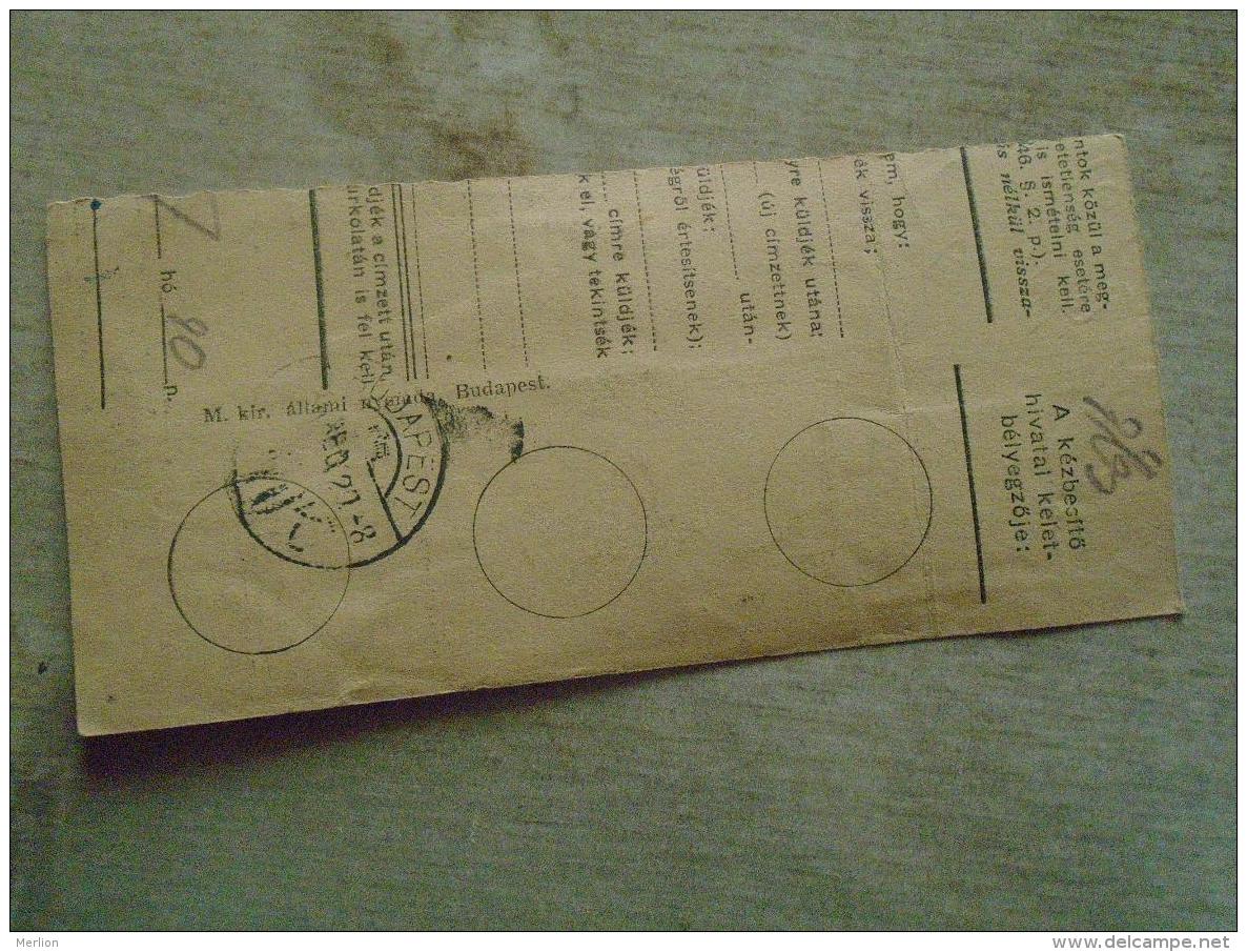 D138755  Hungary  Parcel Post Receipt 1939   PUTNOK - Parcel Post