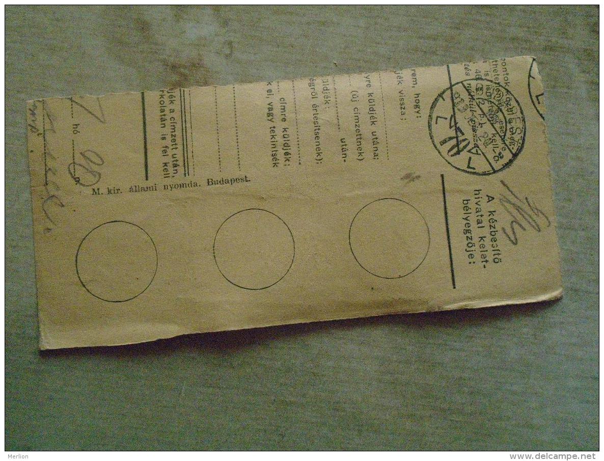 D138756  Hungary  Parcel Post Receipt 1939   VASVÁR - Parcel Post