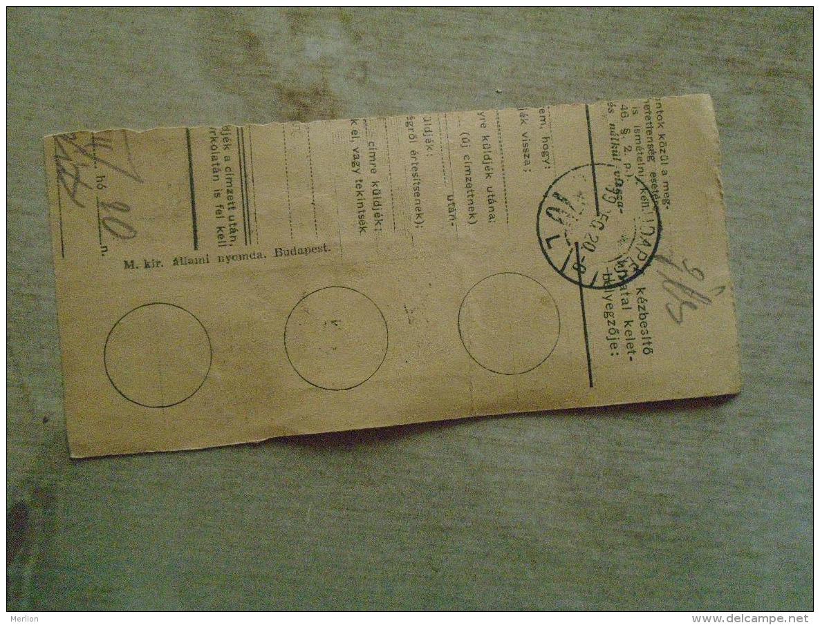 D138757  Hungary  Parcel Post Receipt 1939  KOMÁDI - Colis Postaux