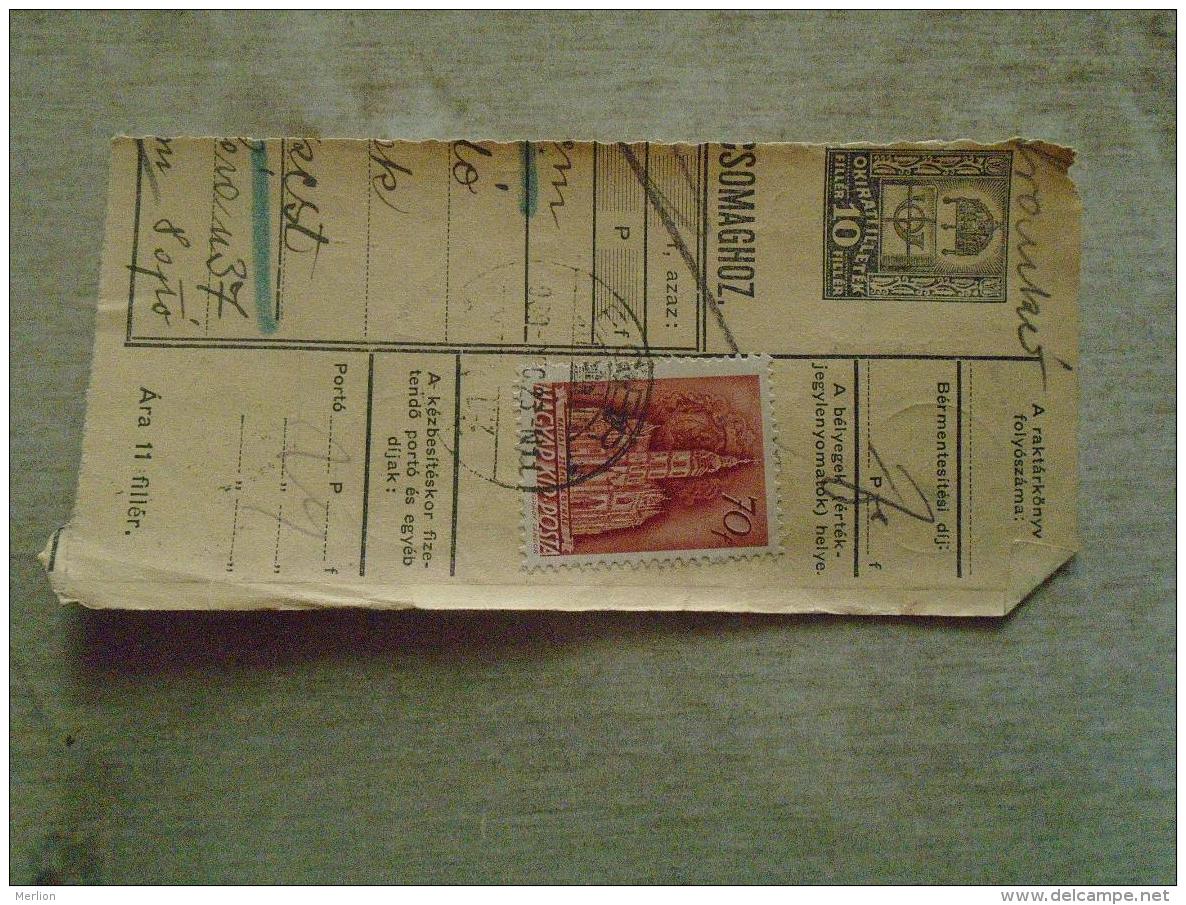 D138764 Hungary  Parcel Post Receipt 1939  EGER - Colis Postaux