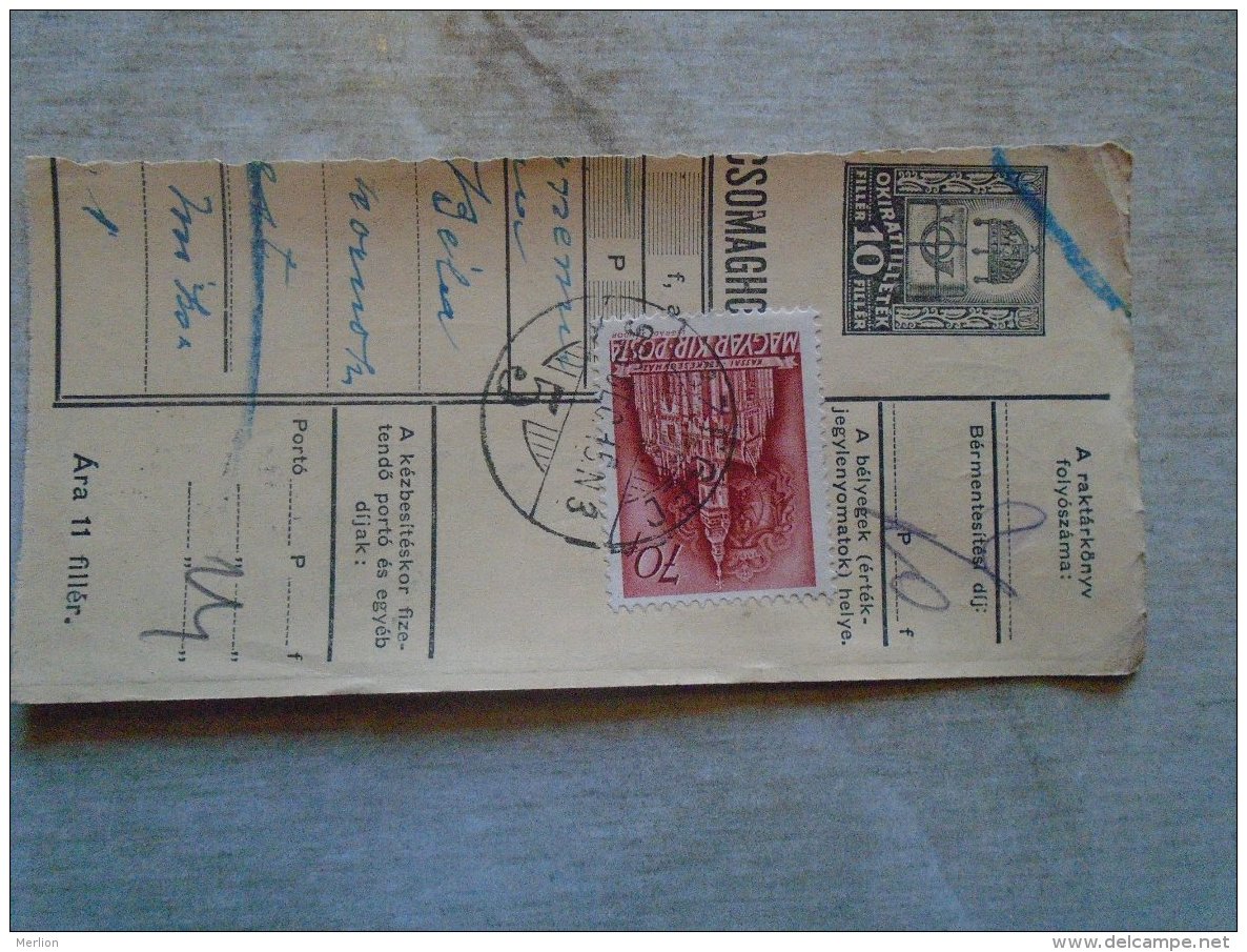 D138774 Hungary  Parcel Post Receipt 1939  SZEGED - Colis Postaux