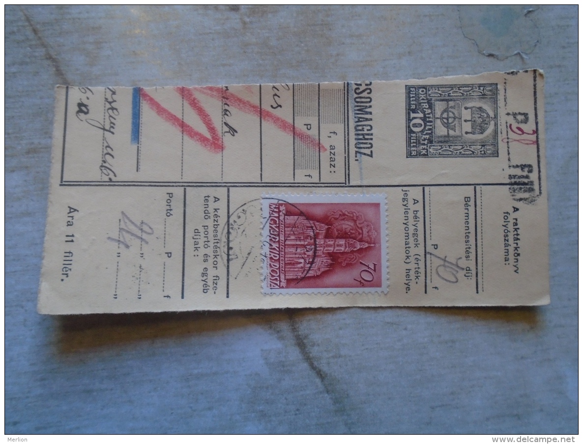 D138776 Hungary  Parcel Post Receipt 1939 - Colis Postaux