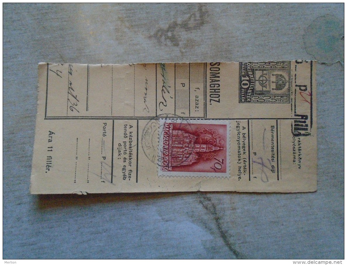 D138778 Hungary  Parcel Post Receipt 1939 - Colis Postaux