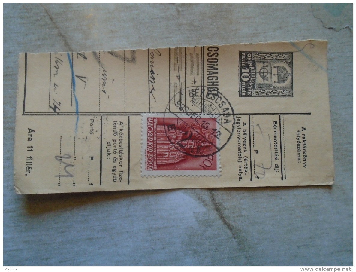 D138779 Hungary  Parcel Post Receipt 1939   Békéscsaba - Colis Postaux