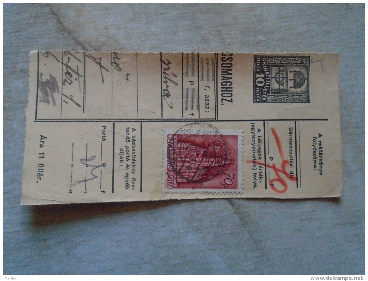D138783 Hungary  Parcel Post Receipt 1939 - Colis Postaux