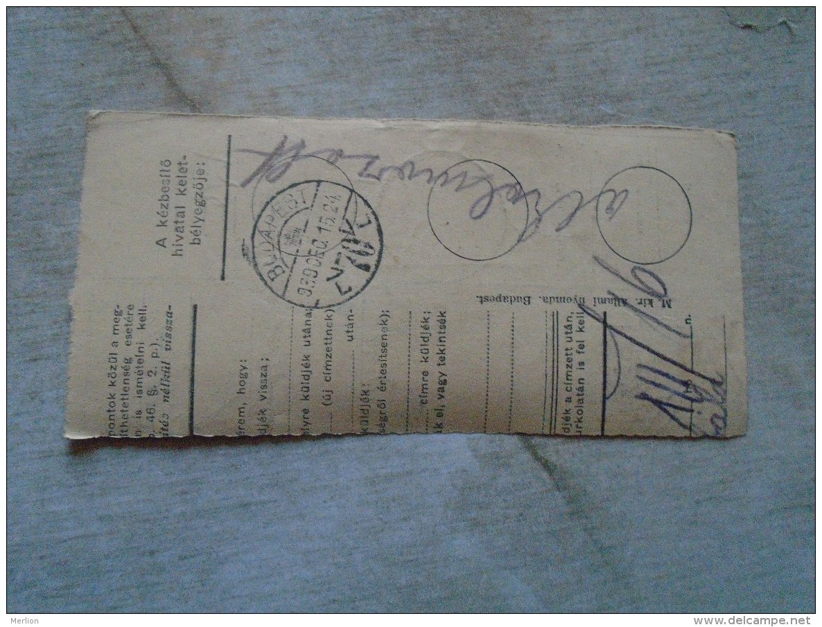 D138783 Hungary  Parcel Post Receipt 1939 - Colis Postaux