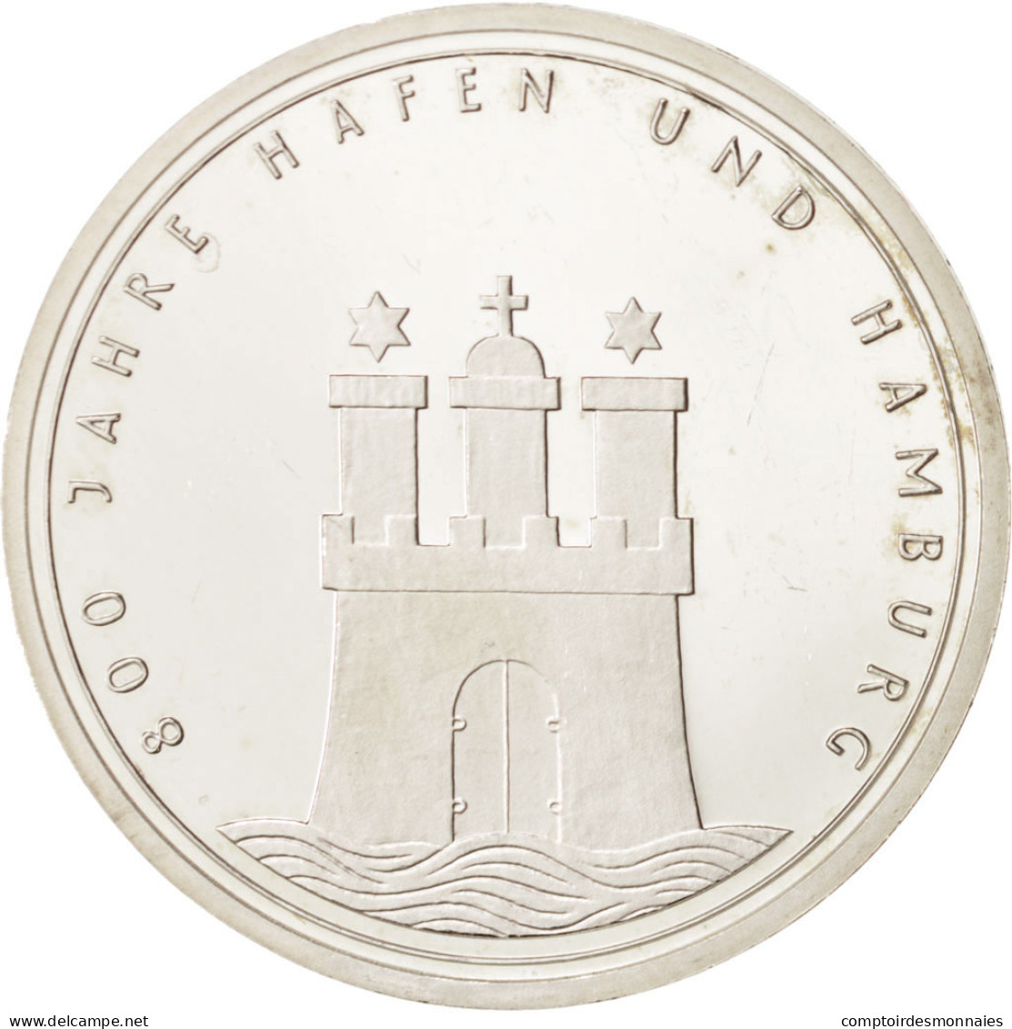 Monnaie, République Fédérale Allemande, 10 Mark, 1989, Hamburg, Germany - Commémoratives