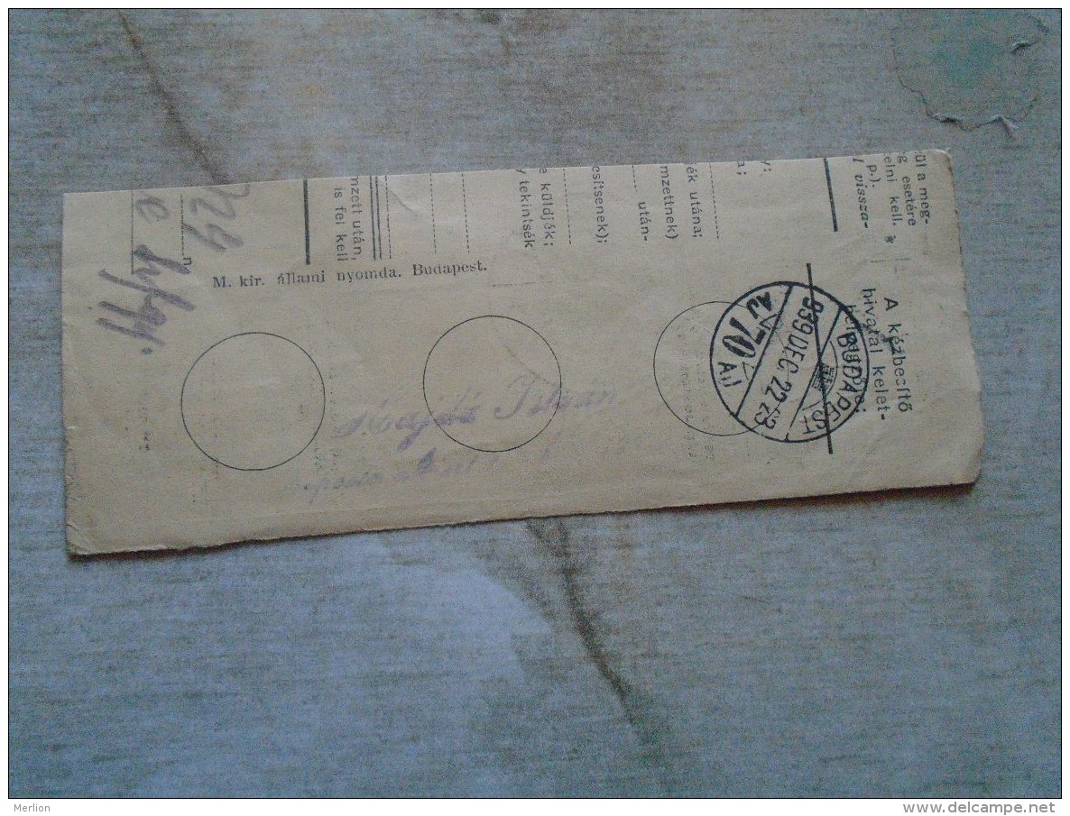 D138785 Hungary  Parcel Post Receipt 1939   KUNSZENTMÁRTON - Colis Postaux