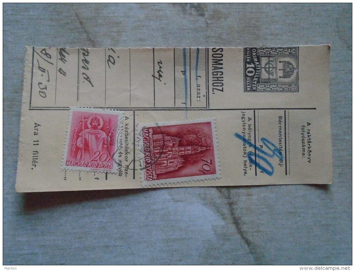 D138796 Hungary  Parcel Post Receipt 1939 - Paketmarken