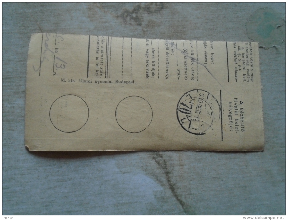 D138800 Hungary  Parcel Post Receipt 1939 - Colis Postaux