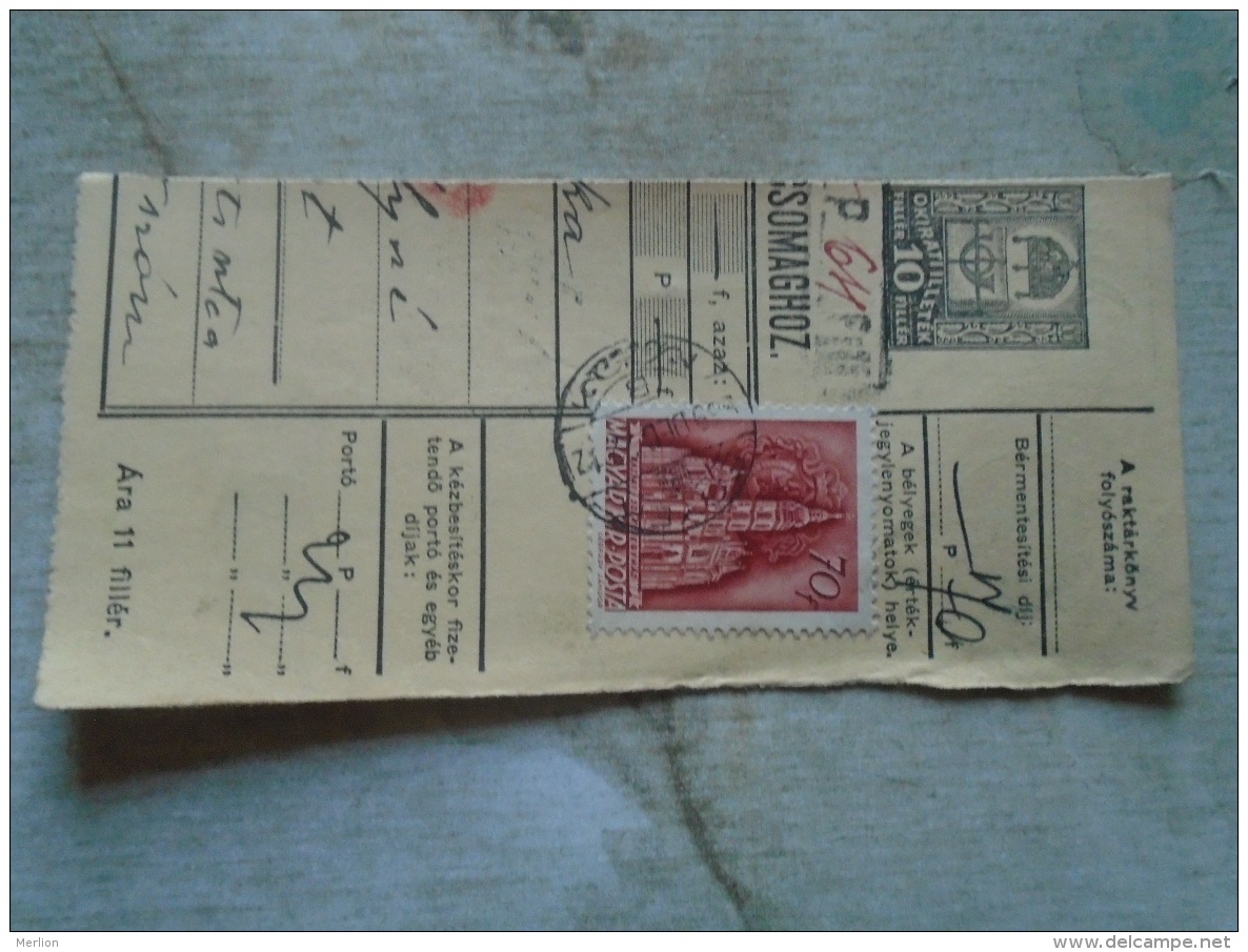 D138802 Hungary  Parcel Post Receipt 1939 - Colis Postaux