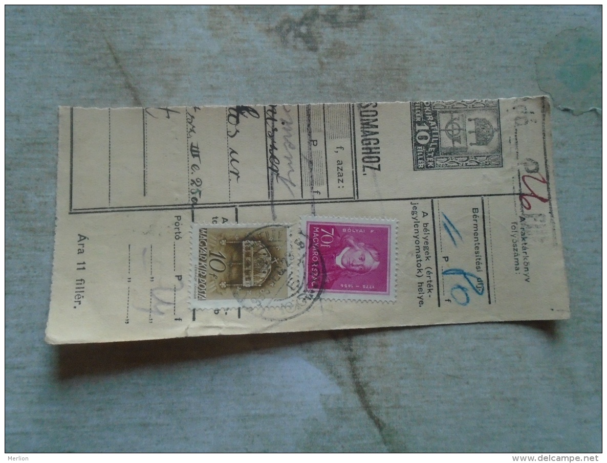 D138803 Hungary  Parcel Post Receipt 1939 - Colis Postaux