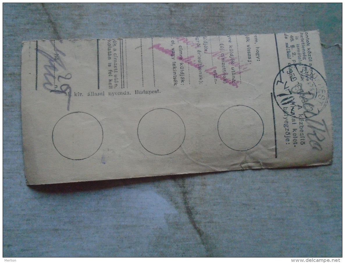 D138803 Hungary  Parcel Post Receipt 1939 - Colis Postaux