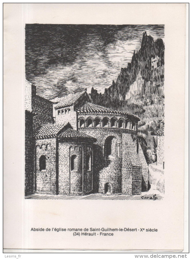 CP - GRAVURE - ABSIDE DE L'EGLISE ROMANE DE SAINT GUILHEM LE DESERT - CARALP - - Altri & Non Classificati