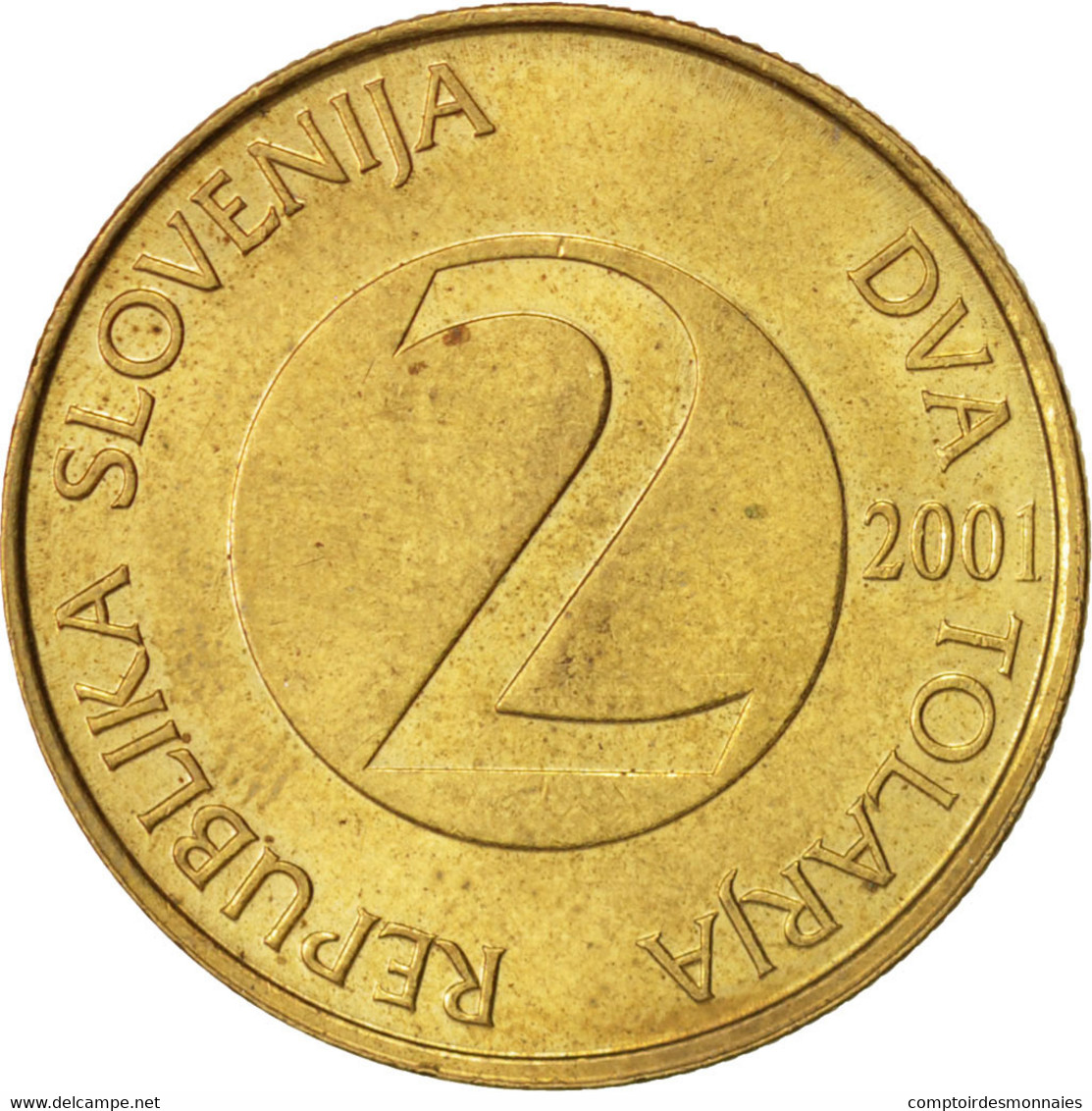 Monnaie, Slovénie, 2 Tolarja, 2001, SUP, Nickel-brass, KM:5 - Slovenia