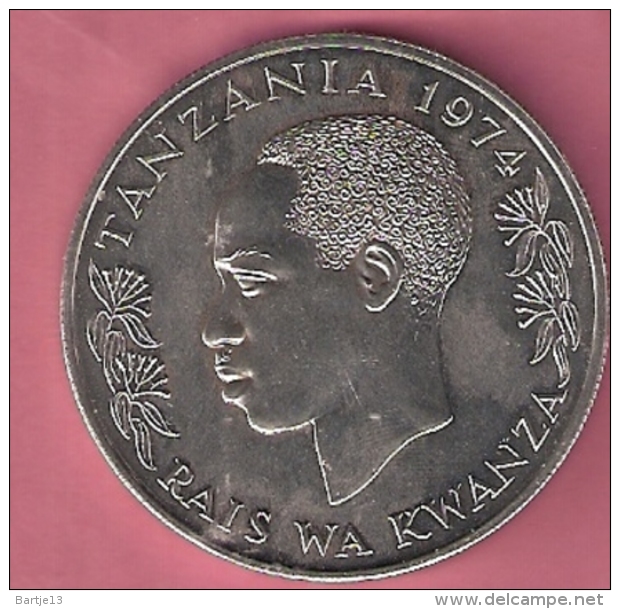 TANZANIA 50 SHILLINGS 1974 SILVER UNC WWF BLACK RHINOCEROS - Tanzania