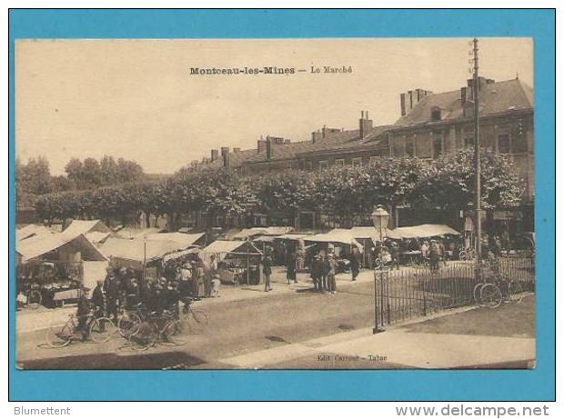 CPSM  Métier Marchands Ambulants Le Marché LMONTCEAU LES MINES 71 - Montceau Les Mines