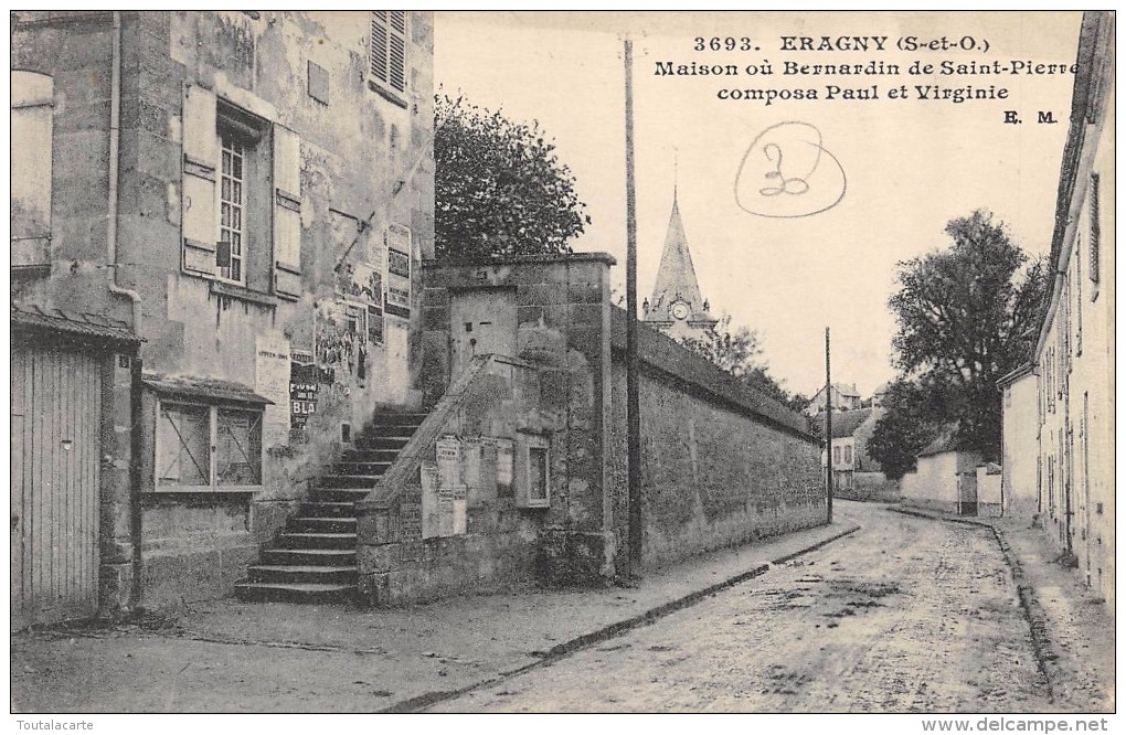 CPA 95 ERAGNY MAISON OU BERNARDIN DE SAINT PIERRE COMPOSA PAUL ET VIRGINIE - Eragny