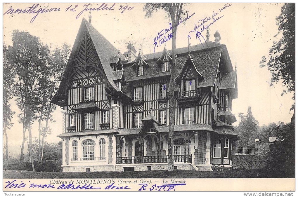 CPA 95 CHATEAU DE MONTLIGNON LE MANOIR 1911 - Montlignon