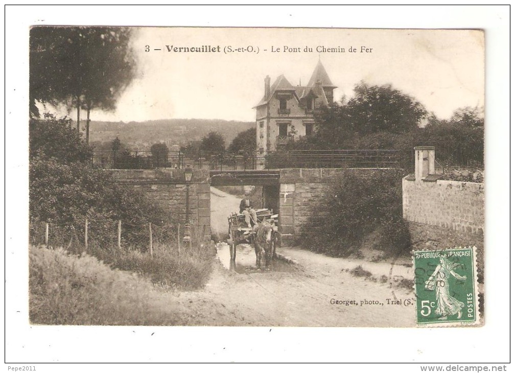 CPA 78 VERNOUILLET Pont Du Chemin De Fer Attelage Maison - Vernouillet