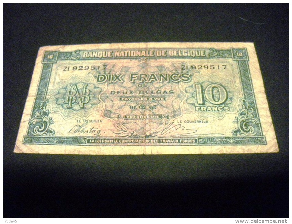 BELGIQUE 10 Francs 01/02/1943, Pick KM N°122, BELGIUM - 10 Francs-2 Belgas