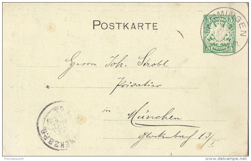 Entier Postal De Bavière (1900) Thème Fête De La Pêche, Poisson, Pont - Poissons