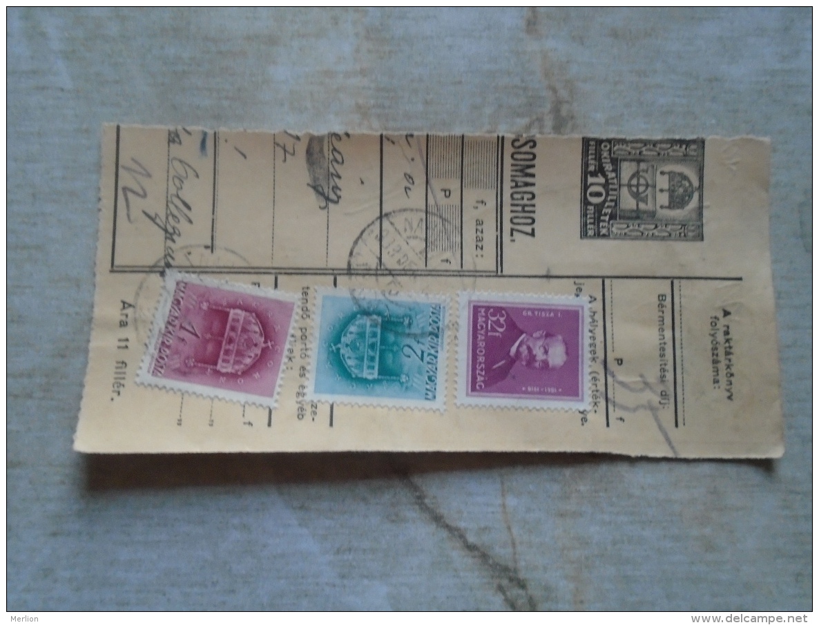D138812 Hungary  Parcel Post Receipt 1939 - Colis Postaux
