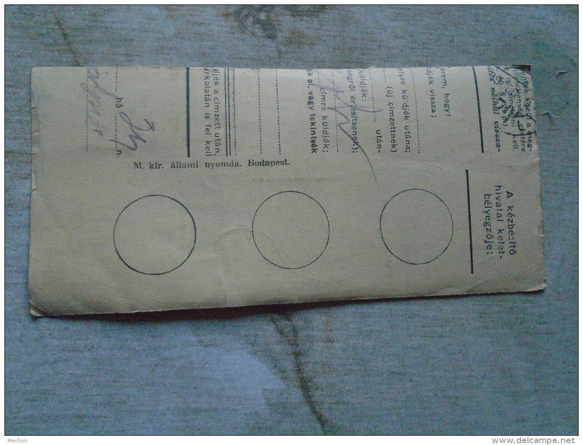D138815 Hungary  Parcel Post Receipt 1939  KÖRÖSLADÁNY ? - Colis Postaux