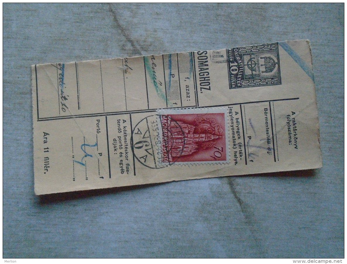 D138819 Hungary  Parcel Post Receipt 1939  SZEGED - Postpaketten